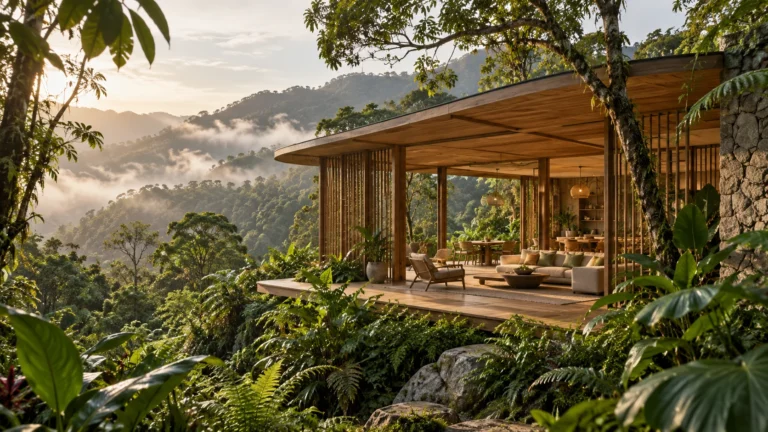 Cabaña integrada con la naturaleza en un eco hotel de Colombia
