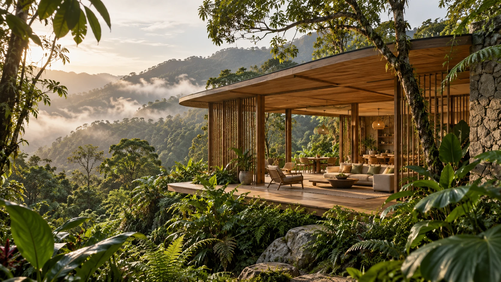 Cabaña integrada con la naturaleza en un eco hotel de Colombia