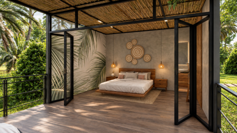 Cabaña de Natura Retreat — render arquitectónico aprobado, vista 6